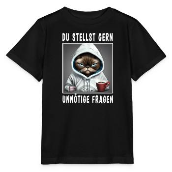 Du stellst gern unnötige Fragen - Stanley/Stella Kinder T-Shirt MINI CREATOR  - Schwarz - Vorne - Mikhail (115cm)
