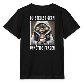 Du stellst gern unnötige Fragen - Stanley/Stella Kinder T-Shirt MINI CREATOR  - Schwarz - Vorne - Mikhail (115cm)