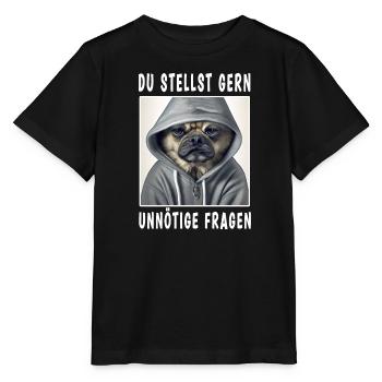Du stellst gern unnötige Fragen - Stanley/Stella Kinder T-Shirt MINI CREATOR  - Schwarz - Vorne - Mikhail (115cm)