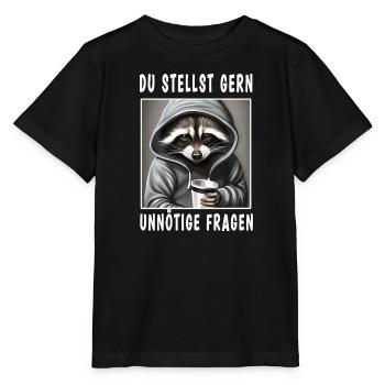 Du stellst gern unnötige Fragen - Stanley/Stella Kinder T-Shirt MINI CREATOR  - Schwarz - Vorne - Mikhail (115cm)