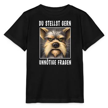Du stellst gern unnötige Fragen - Stanley/Stella Kinder T-Shirt MINI CREATOR  - Schwarz - Vorne - Mikhail (115cm)