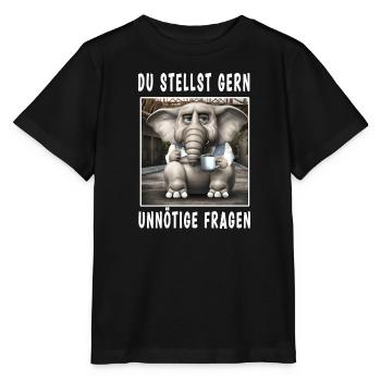 Du stellst gern unnötige Fragen - Stanley/Stella Kinder T-Shirt MINI CREATOR  - Schwarz - Vorne - Mikhail (115cm)