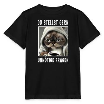 Du stellst gern unnötige Fragen - Stanley/Stella Kinder T-Shirt MINI CREATOR  - Schwarz - Vorne - Mikhail (115cm)