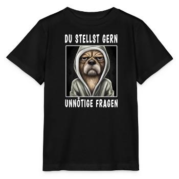 Du stellst gern unnötige Fragen - Stanley/Stella Kinder T-Shirt MINI CREATOR  - Schwarz - Vorne - Mikhail (115cm)