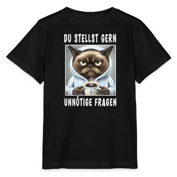 Du stellst gern unnötige Fragen - Stanley/Stella Kinder T-Shirt MINI CREATOR  - Schwarz - Vorne - Mikhail (115cm)