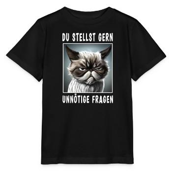 Du stellst gern unnötige Fragen - Stanley/Stella Kinder T-Shirt MINI CREATOR  - Schwarz - Vorne - Mikhail (115cm)
