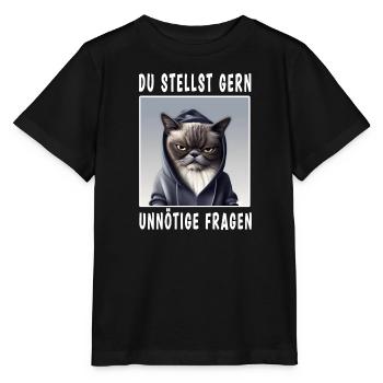Du stellst gern unnötige Fragen - Stanley/Stella Kinder T-Shirt MINI CREATOR  - Schwarz - Vorne - Mikhail (115cm)