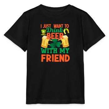 St Paddy’s St Patricksday St Patrick Day - T-shirt bio MINI CREATOR Stanley/Stella Enfant - noir - Devant - Mikhail (115cm)