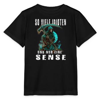 So viele Idioten und nur eine Sense - Stanley/Stella Kinder T-Shirt MINI CREATOR  - Schwarz - Vorne - Mikhail (115cm)