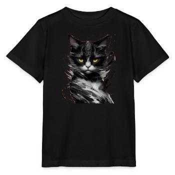 Katze Haustier - Stanley/Stella Kinder T-Shirt MINI CREATOR  - Schwarz - Vorne - Mikhail (115cm)