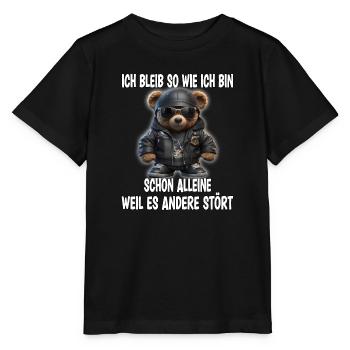 Irony Bear Sarcasm Gift - Stanley/Stella MINI CREATOR Kids’ T-Shirt - black - Front - Mikhail (115cm)