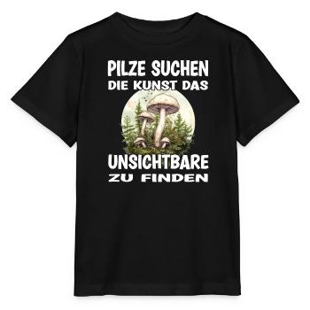 Les champignons recherchent l’art de trouver l’invisible - T-shirt bio MINI CREATOR Stanley/Stella Enfant - noir - Devant - Mikhail (115cm)