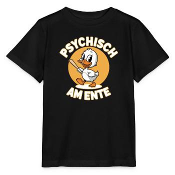 Psychically on the duck humorous duck joke - Stanley/Stella MINI CREATOR Kids’ T-Shirt - black - Front - Mikhail (115cm)