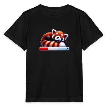 Roter Panda Schlafend Mit Ladebalken - Stanley/Stella Kinder T-Shirt MINI CREATOR  - Schwarz - Vorne - Mikhail (115cm)