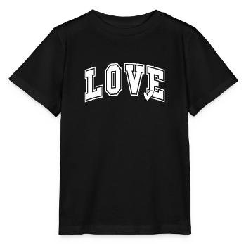 Love lettering with heart motif - Stanley/Stella MINI CREATOR Kids’ T-Shirt - black - Front - Mikhail (115cm)