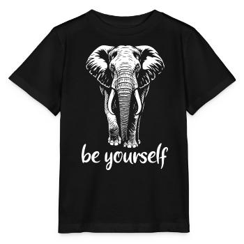 Elephant - Be yourself - Tusk - Ivory - Stanley/Stella MINI CREATOR Kids’ T-Shirt - black - Front - Mikhail (115cm)
