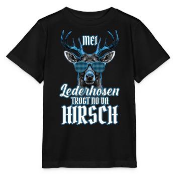 Mei Lederhosn is in da Wäsch Lederhosen Ersatz - T-shirt bio MINI CREATOR Stanley/Stella Enfant - noir - Devant - Mikhail (115cm)