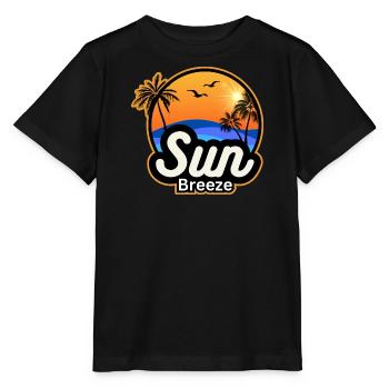 SUN Breeze - Urlaubsmotiv mit Palmen am Meer - Stanley/Stella Kinder T-Shirt MINI CREATOR  - Schwarz - Vorne - Mikhail (115cm)