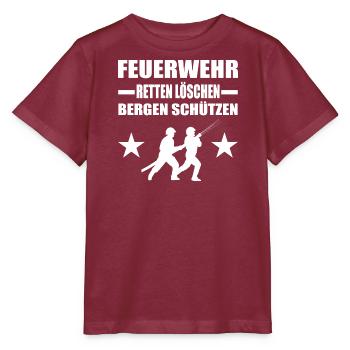 Feuerwehr - Stanley/Stella Kinder T-Shirt MINI CREATOR  - Burgunderrot - Vorne - Kain (125cm)