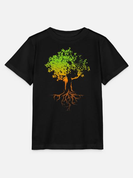 Baum Herbst Farben bunt Illustration Wald Natur - Stanley/Stella Kinder T-Shirt MINI CREATOR - Schwarz