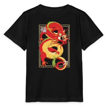 Dragon Chinois - T-shirt bio MINI CREATOR Stanley/Stella Enfant - noir - Devant - Mikhail (115cm)