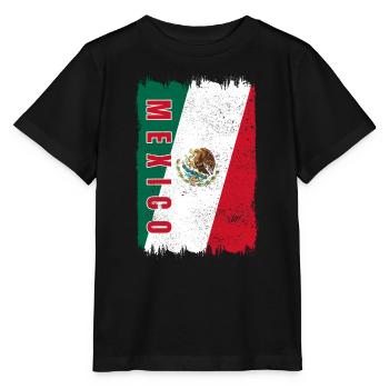 Mexiko Flagge - Stanley/Stella Kinder T-Shirt MINI CREATOR  - Schwarz - Vorne - Mikhail (115cm)