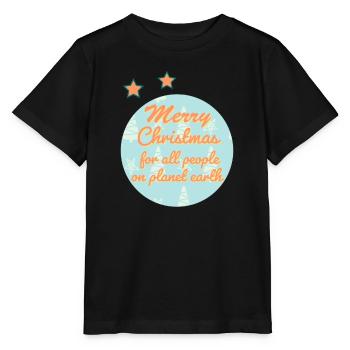 Weihnachtsgruß für globale Feierlichkeiten - Stanley/Stella Kinder T-Shirt MINI CREATOR  - Schwarz - Vorne - Mikhail (115cm)