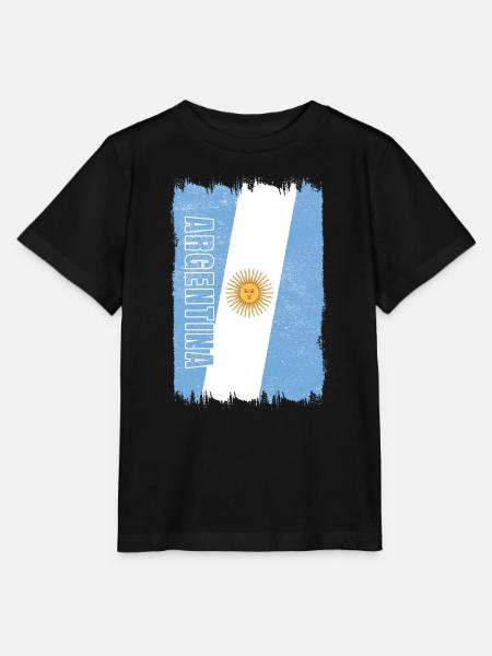Argentinien Flagge - Stanley/Stella Kinder T-Shirt MINI CREATOR - Schwarz