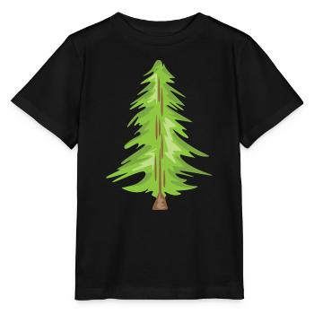 Christmas Tree Christmas Forest Tree Trees - Stanley/Stella MINI CREATOR Kids’ T-Shirt - black - Front - Mikhail (115cm)