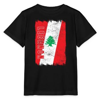 Libanon Vintage Flagge - Stanley/Stella Kinder T-Shirt MINI CREATOR  - Schwarz - Vorne - Mikhail (115cm)