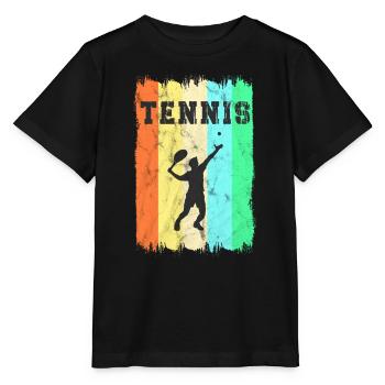 Tennis Vintage Design - Stanley/Stella Kinder T-Shirt MINI CREATOR  - Schwarz - Vorne - Mikhail (115cm)