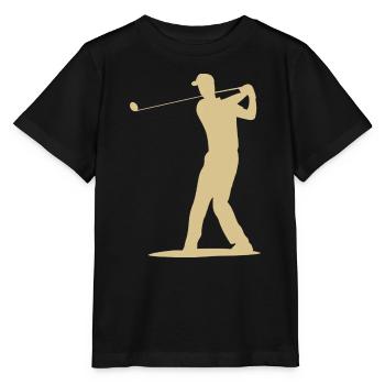 Golfer Abschlag Silhouette - Herren Design - Stanley/Stella Kinder T-Shirt MINI CREATOR  - Schwarz - Vorne - Mikhail (115cm)
