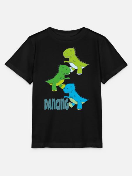 dinos dancing - Stanley/Stella Kinder T-Shirt MINI CREATOR - Schwarz