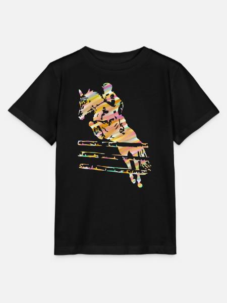 Reiter Springreiten - Stanley/Stella Kinder T-Shirt MINI CREATOR  - Schwarz