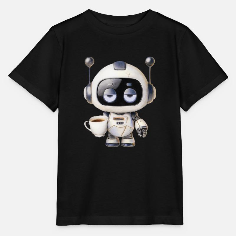 Roboter Kaffee - Stanley/Stella Kinder T-Shirt MINI CREATOR  - Schwarz