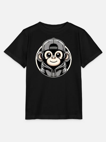 Affe Hoodie Cap rund - Stanley/Stella T-shirt MINI CREATOR til børn - sort