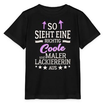 So sieht eine richtig coole Maler Lackiererin aus - Stanley/Stella Kinder T-Shirt MINI CREATOR  - Schwarz - Vorne - Mikhail (115cm)