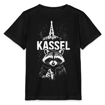 Kassel Hercules Raton laveur Kassel - T-shirt bio MINI CREATOR Stanley/Stella Enfant - noir - Devant - Mikhail (115cm)