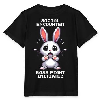 Soziale Begegnung: Bosskampf | Introvertiert Humor - T-shirt bio MINI CREATOR Stanley/Stella Enfant - noir - Devant - Mikhail (115cm)
