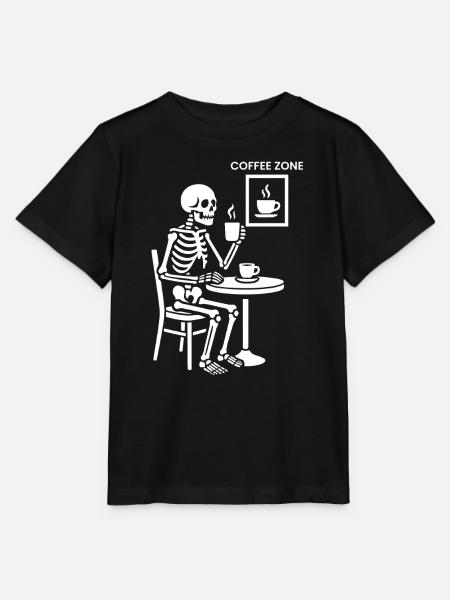 Skelett-Kaffee-Zone - Stanley/Stella Kinder T-Shirt MINI CREATOR  - Schwarz