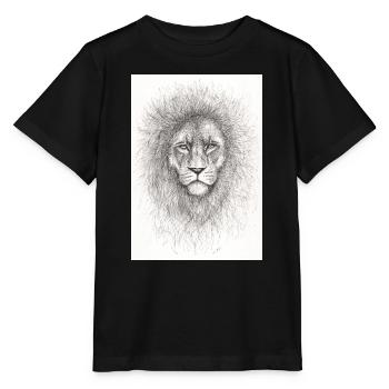 Very serious lion - Stanley/Stella MINI CREATOR Kids’ T-Shirt - black - Front - Mikhail (115cm)