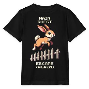 Quête principale Évasion | Blague d’évasion de lapin - T-shirt bio MINI CREATOR Stanley/Stella Enfant - noir - Devant - Mikhail (115cm)
