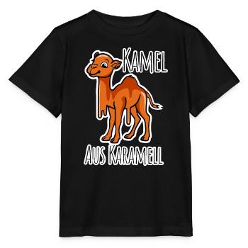 Karamell Kamel - das lustig süße Kamel schmilzt! - Stanley/Stella Kinder T-Shirt MINI CREATOR  - Schwarz - Vorne - Mikhail (115cm)