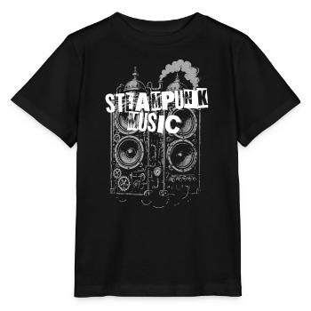 Haut-parleurs de musique steampunk - T-shirt bio MINI CREATOR Stanley/Stella Enfant - noir - Devant - Mikhail (115cm)