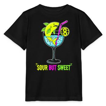 Sour But Sweet 8. Geburtstag Zitronenhai - Stanley/Stella Kinder T-Shirt MINI CREATOR  - Schwarz - Vorne - Mikhail (115cm)