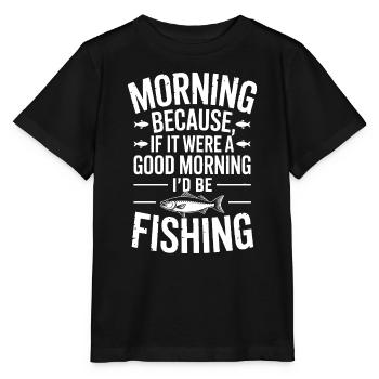 Morgenfisch-Zitat-Abschlag - Stanley/Stella Kinder T-Shirt MINI CREATOR  - Schwarz - Vorne - Mikhail (115cm)
