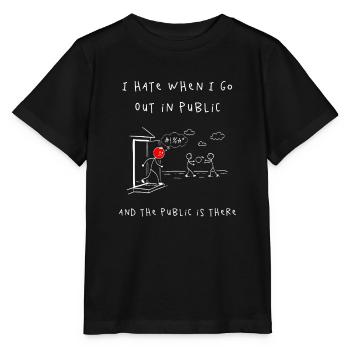 Angst vor Publikum – Cartoon-Szene - Stanley/Stella Kinder T-Shirt MINI CREATOR  - Schwarz - Vorne - Mikhail (115cm)