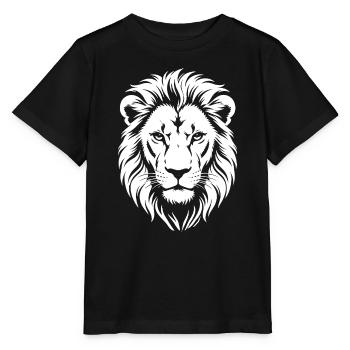 Lion Head Contrast Silhouette - Stanley/Stella MINI CREATOR Kids’ T-Shirt - black - Front - Mikhail (115cm)