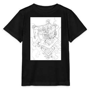 Isolierte Wahnsinn, Schwarz-Weiß-Variante - Stanley/Stella Kinder T-Shirt MINI CREATOR  - Schwarz - Vorne - Mikhail (115cm)