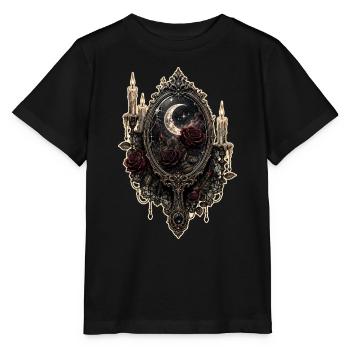 Gothic Spiegel mit Rosen und Kerzen - Stanley/Stella Kinder T-Shirt MINI CREATOR  - Schwarz - Vorne - Mikhail (115cm)